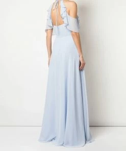 Marchesa Notte Cold-Shoulder Ruffle Bridesmaid Dress BM1113 All Bridesmaid Dresses