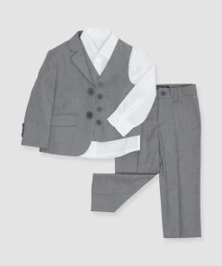 Kids' Textured Grey Suit By SuitShop