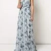Marchesa Notte Halter Printed Lurex Chiffon Bridesmaid Dress BM0904