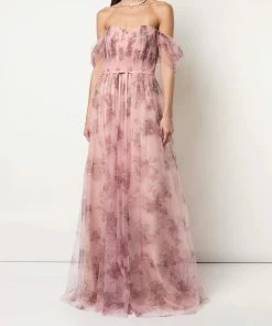 Marchesa Notte Off Shoulder Tulle Bridesmaid Dress BM0907 All Bridesmaid Dresses