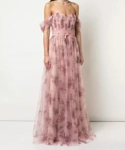 Marchesa Notte Off Shoulder Tulle Bridesmaid Dress BM0907 All Bridesmaid Dresses