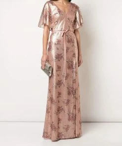 All Bridesmaid Dresses Marchesa Notte Flutter Sleeve Sequin Bridesmaid Dress BM0908