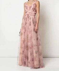 Marchesa Notte Sleeveless V-neck Tulle Bridesmaid Dress BM1109 All Bridesmaid Dresses