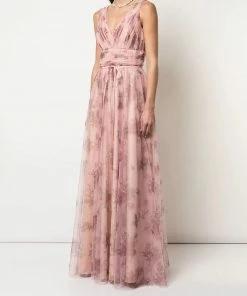 Marchesa Notte Sleeveless V-neck Tulle Bridesmaid Dress BM1109 All Bridesmaid Dresses