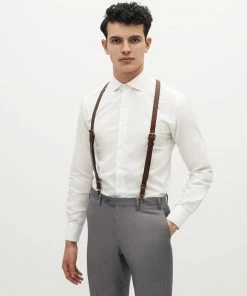 All Bridesmaid Dresses Brown Leather Suspenders By SuitShop