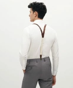 All Bridesmaid Dresses Brown Leather Suspenders By SuitShop