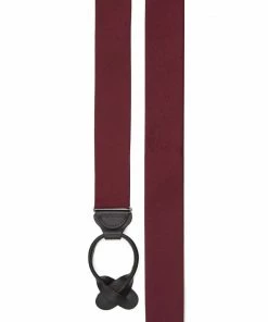 Grosgrain Solid Burgundy Suspenders By SuitShop