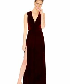 All Bridesmaid Dresses Twobirds Convertible Velvet Bridesmaid Slit Dress