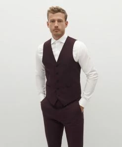 Burgundy Suit Vest By SuitShop All Bridesmaid Dresses