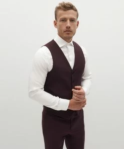 Burgundy Suit Vest By SuitShop All Bridesmaid Dresses