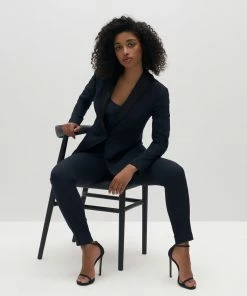 All Bridesmaid Dresses Women's Navy Tuxedo Pants By SuitShop