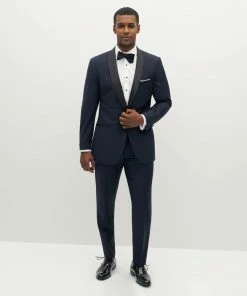 All Bridesmaid Dresses Premium Shawl Lapel Navy Tuxedo Jacket By SuitShop