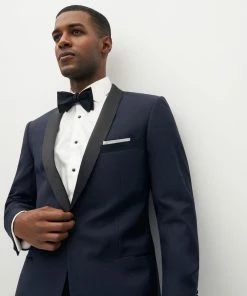 All Bridesmaid Dresses Premium Shawl Lapel Navy Tuxedo Jacket By SuitShop