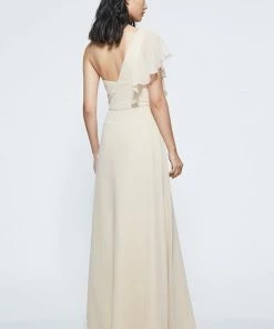 Marchesa Notte One Shoulder Ruffle Sleeve Bridesmaid Dress BM1118