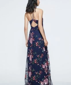 Marchesa Notte Halter Floral Sequin Bridesmaid Dress BM1117N All Bridesmaid Dresses