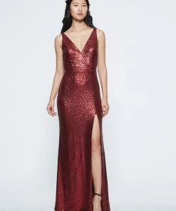 Marchesa Notte V-neck Sequin Bridesmaid Dress BM1116