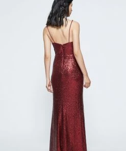 Marchesa Notte V-neck Sequin Bridesmaid Dress BM1116