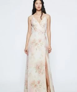 Marchesa Notte V-neck Draped Halter Bridesmaid Dress BM1127P1 All Bridesmaid Dresses