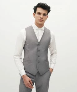 All Bridesmaid Dresses Textured Gray Suit Vest (Comfort Stretch) By SuitShop