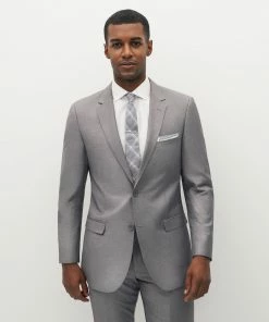 All Bridesmaid Dresses Textured Gray Suit Jacket (Comfort Stretch) By SuitShop