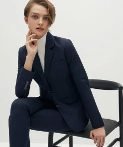 Women's Navy Blue Suit Jacket By SuitShop All Bridesmaid Dresses