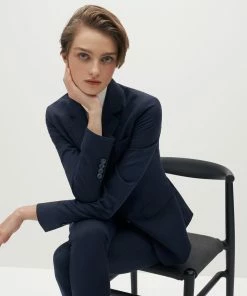 Women's Navy Blue Suit Jacket By SuitShop All Bridesmaid Dresses