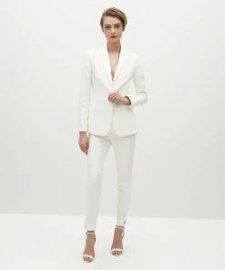 Women's White Tuxedo Pants By SuitShop