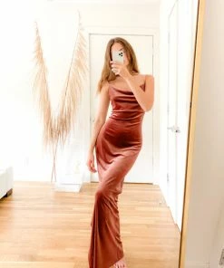 All Bridesmaid Dresses Twobirds Velvet Cowl Dress