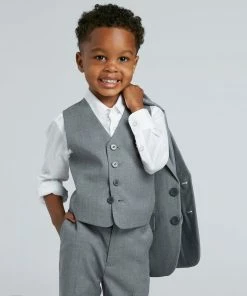 Kids' Textured Grey Suit By SuitShop